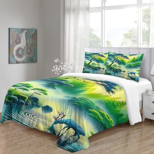 Housse de couette fermeture éclair pratique et parure de lit 3D microfibre douce