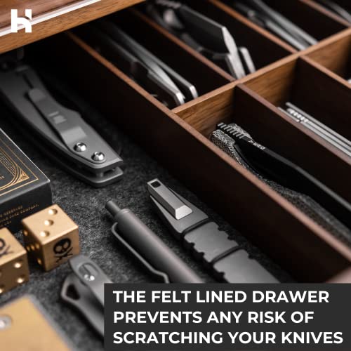 Pocket Knife Display Case – Pocket Knife Case | Knife Cases For Collections – Two-Tier Knife Holder And Knife Display Stand – Pocket Knife Storage Knife Collection Storage Box – The Armory – Walnut #TOP3