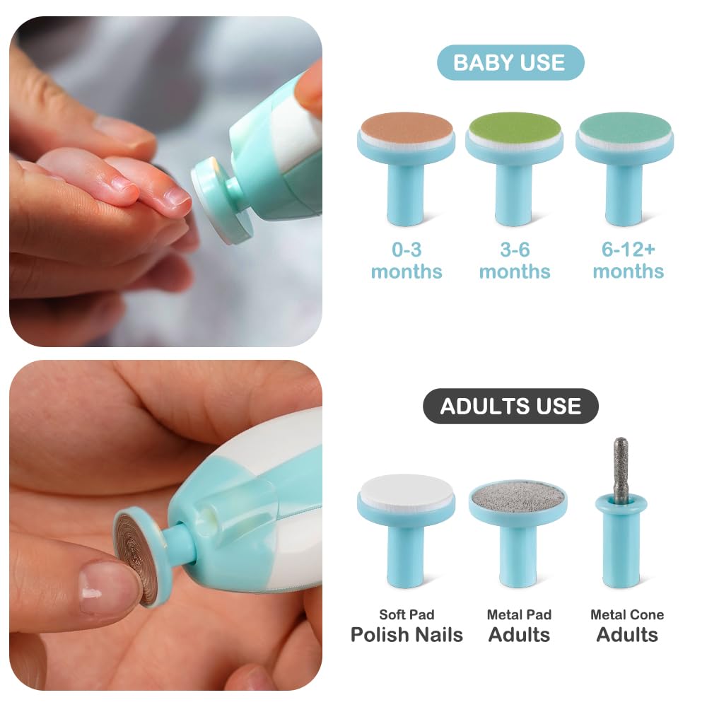 BumbleBee Baby Nail Trimmer, Upgraded Electric Baby Nail Clipper, Baby Nail File with LED Light for Newborn Toddler & Kids Toes and Fingernails - Care, Polish & Trim
