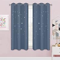 Vista 67 de NICETOWN Cortinas Opacas con Recortes de Estrellas para Dormitorio de Niños/Guardería, Cortinas de Tratamiento de Ventana con Aislamiento Térmico
