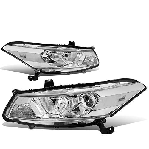 Dna Motoring Hl-Oh-Ha082D-Ch-Cl1-T2 Chrome Housing Oe Style Projector Headlights Replacement Compatible With 08-12 Honda Accord 2-Dr Coupe #TOP26