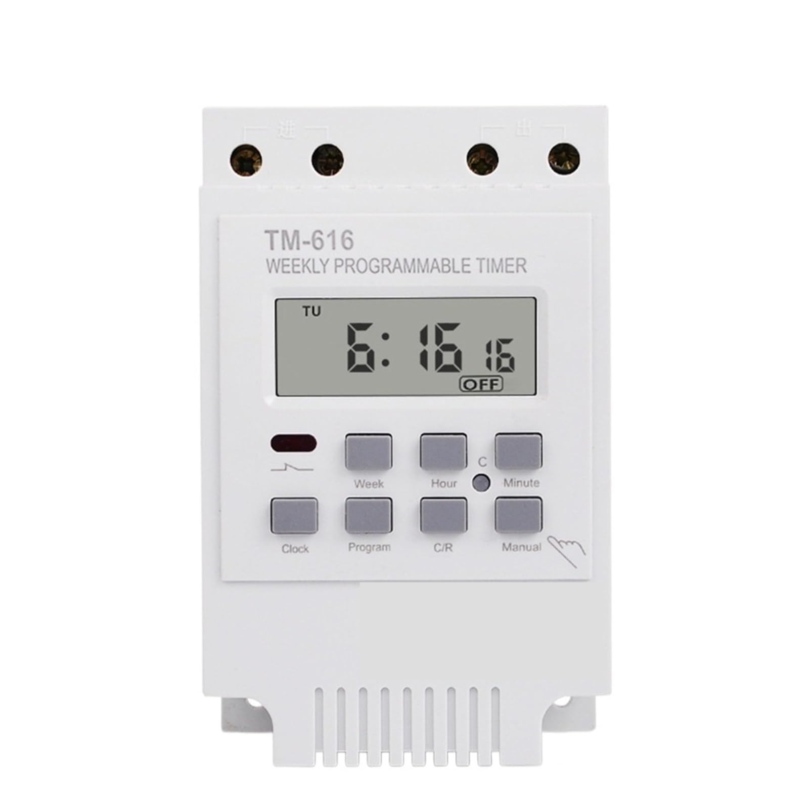 1PCS 220V AC Heavy Load 30A Time Relay 7 Days Weekly Programmable Digital Timer Switch Relay Timers Din Rail Mount(Black)