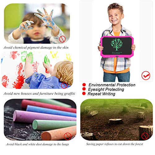 mom&myaboys LCD Writing Tablet for Children, Writing Toys for 3-12 Years Old Girls,17 inch Drawing Board with Lock Erase Button Repeat Writing Memo Office Whiteboard Bulletin Board (Pink)
