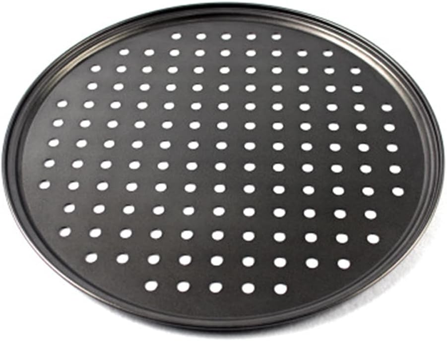 Carbon Steel Non-stick Pizza Baking Pan Mesh Tray Plate Round Deep Dish Mould Bakeware Tool