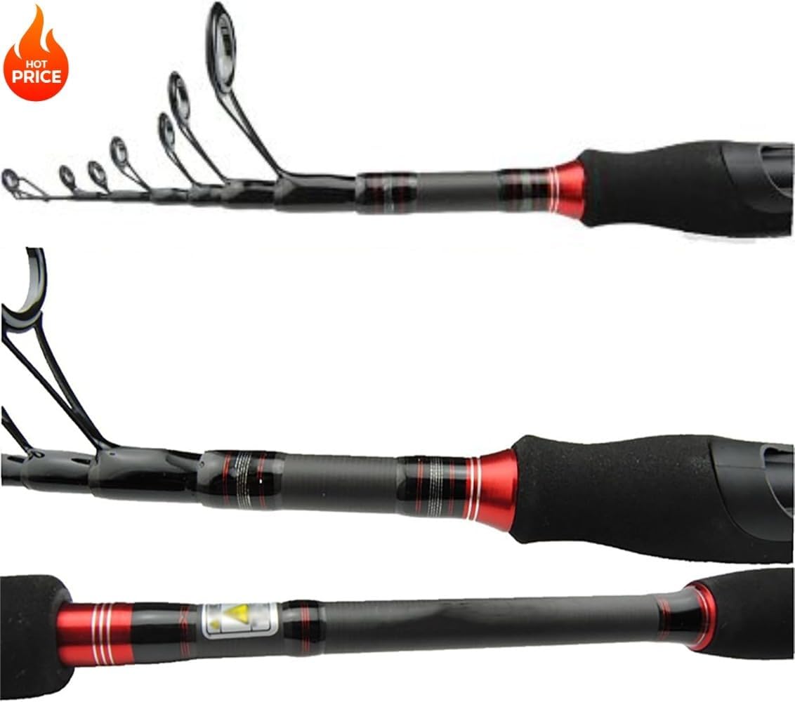 LumoLight超軽量グリップ カーボン釣竿 投げ竿 ルヤポール 淡水釣り用コンパクト 超軽量竿ロッド 伸縮釣り竿 パックロッド