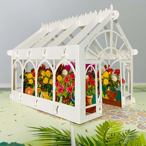 Multi Colour Rose 3D Pop Up Birthday Cards Greeting Cards Laser Cut Greenhouse Flower Room for Mom Kids Friends Colleagues Lovers & All Occasions