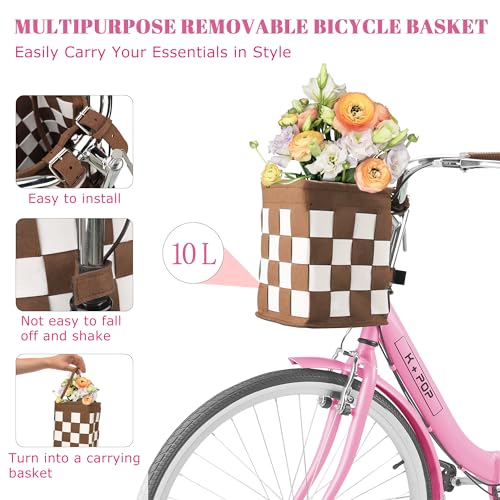 Foldable 26 Inch Women's Bicycle, 7-Speed Beach Cruiser Bike