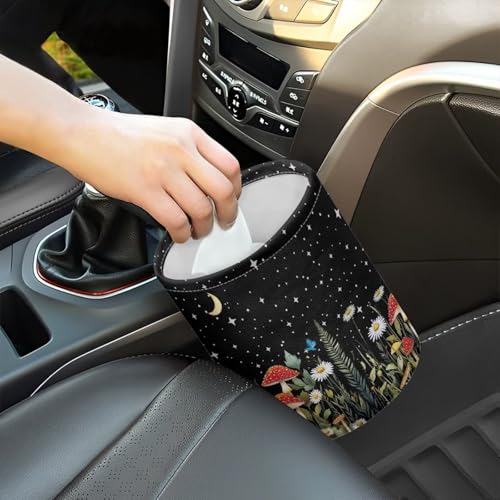 Image of Collapsible Mushroom Butterfly Daisy Trash Can - Accessories for Cars, Camping & Family Gatherings, Easy to Clean, Waterproof