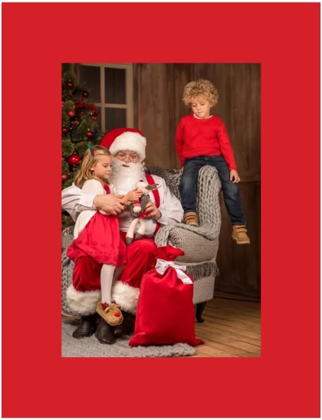 Santa Belt Photo Folder Frame Red 5x7-25 Pack