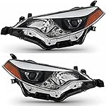 LOYALHEARTDY Halogen Headlight Assembly Pair Set, Headlamp Assemblies Pair Left+Right for 2014 2015 2016Toyota Corolla 4-Door Sedan 81150-02E60, 8115002E60 (US Stock)