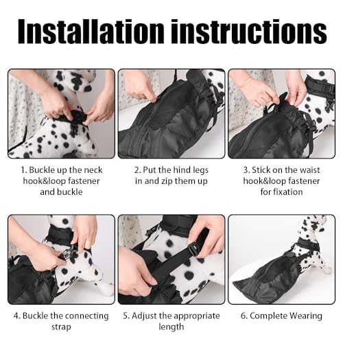 DONGKER Hunde Schlepptasche, 1 Stuck Langlebig Hunde Schleppsack für behinderte/gelähmte Hunde | Schützt Gliedmaßen | Strapazierfähiges Nylon | Atmungsaktiv und bequem