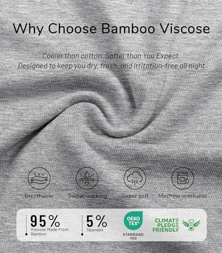 Image of NACHILA Pajamas for Women-Viscose Made from Bamboo,Satin Crew Neck Pajama Sets Short Sleeve Pjs with Capri Pants