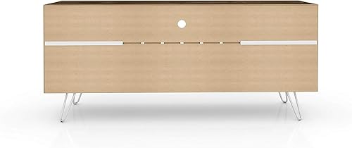 Miniatura 8 de Manhattan Comfort Baxter Mid Century - Soporte para TV con estantes para vino, color marrón y amarillo