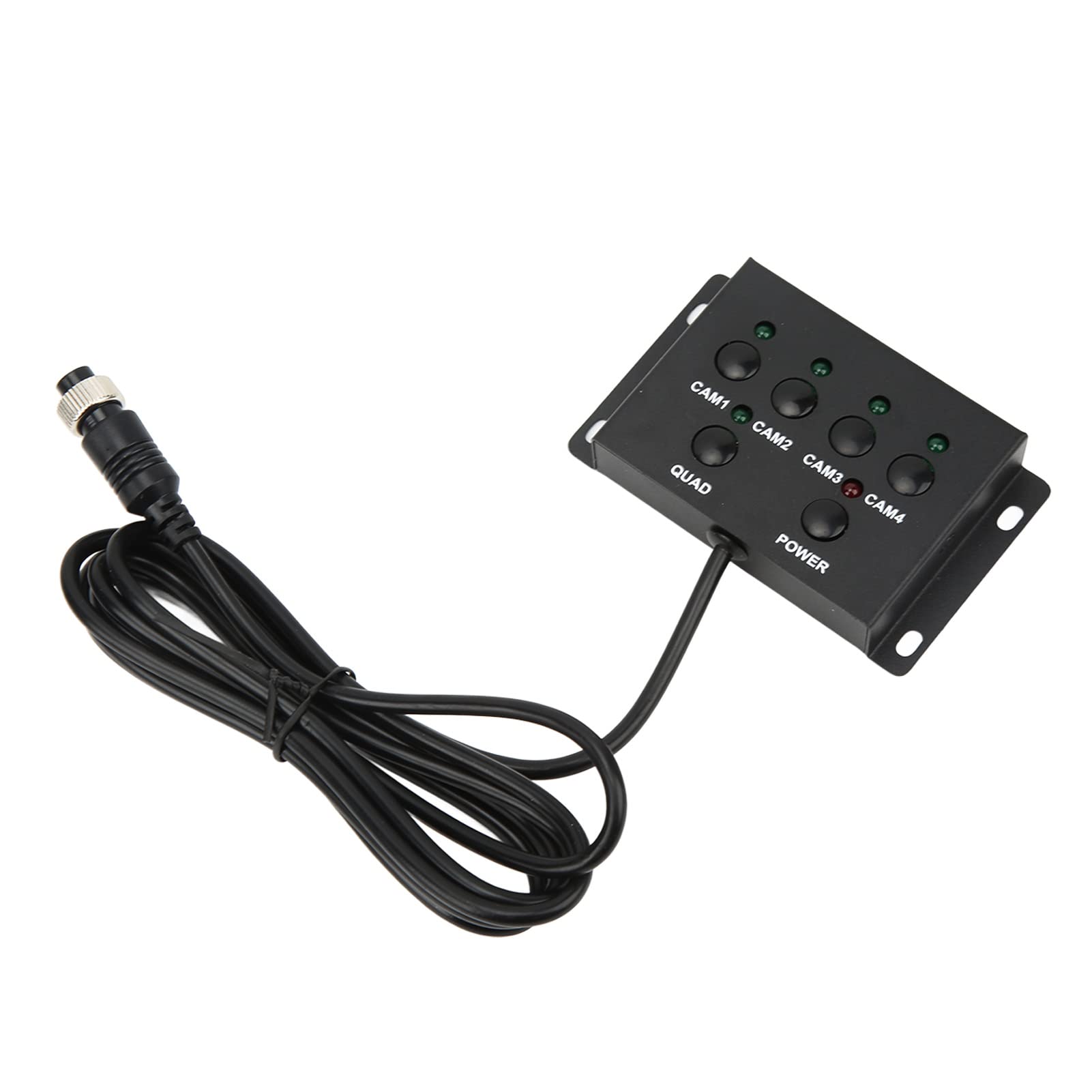 Dilwe 4-kanałowy Rozdzielacz Wideo, Metalowa Skrzynka Sterownicza do Kamery Cofania z ABS, DC12V 24V PAL 720x576 25fps, 4 Wejścia 2 Wyjścia Zdalny Przełącznik dla Ciężarówek Autobusów Parkowanie łodzi