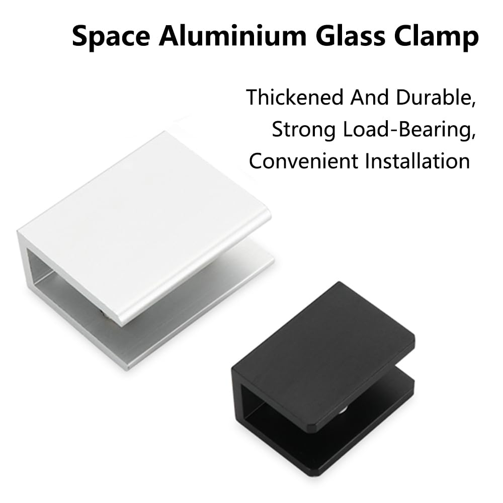 Set Di 4 Morsetti A F Per Vetro - Supporti Per Mensole Galleggianti Nero - Foto 12