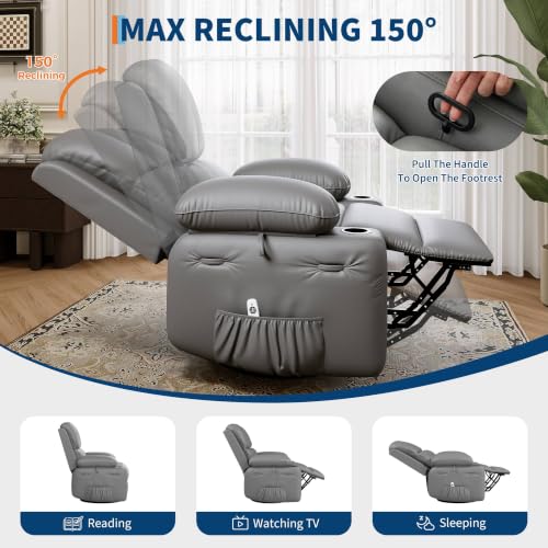 Image of GarveeHome Swivel Rocker Recliner Chair with Heat and Massage