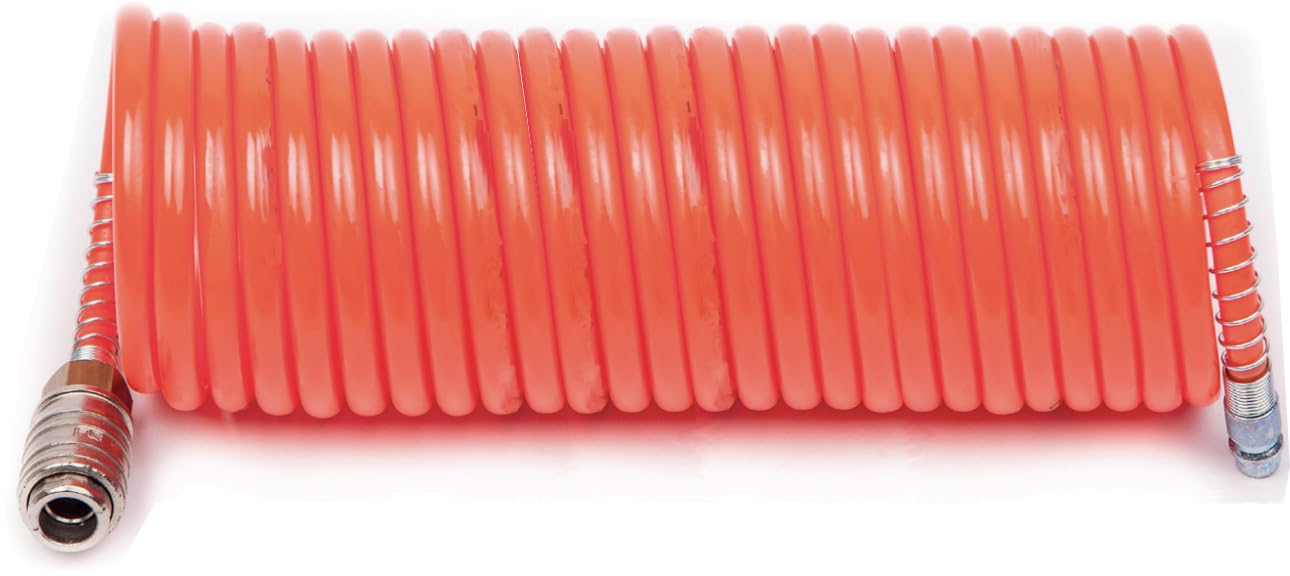 FIAC Coiled Air Hose Complete with Universal Fittings Outer Diameter 8mm Internal 6mm Length 10 Metres
