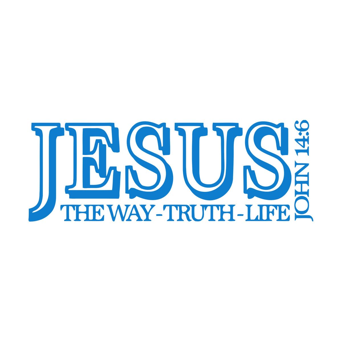 Vinyl Wall Decals Christian Bible Verses Jesus Truth Life Jesus Religion Prayer Christian Life 51.8x144.9cm Self Adhesive Extra Large Blue โ image 1