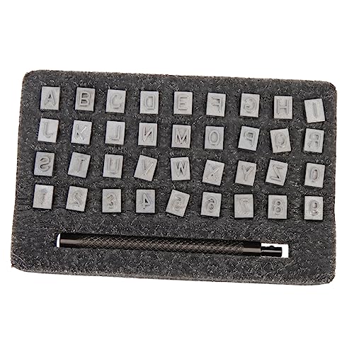 Beatifufu 1Set Figure Letter Stamps for Leather Craft Alphabet Number Stamping Tool with Handle for DIY Projects Bags Shoes and