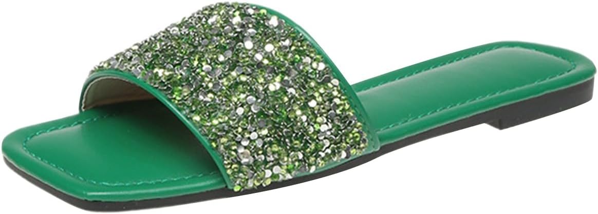 Sandals Flip Flops Womens Fit Flops Ladies Size Women’s Summer Flat Bottomed Sequin Rhinestone Flip Flops Flip Flop Women Sliders Animal Leather Flip Flops