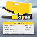 Holdfiturn Hydraulic Crimping Tool 8 Tons 8 Dies Lug Terminal Crimper for Electric Battery Cable Wire Hand Operated Hydraulic Compression Tool with Carry Case for 4-70mm² - Image 8
