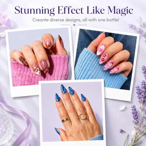 Image of AZUREBEAUTY Blooming Gel Nail Polish 18ML | Create Blooming Marble Natural Stone Watercolor and Floral Print Effect Design Nail Art UV LED Soak Off DIY Manicure Gift