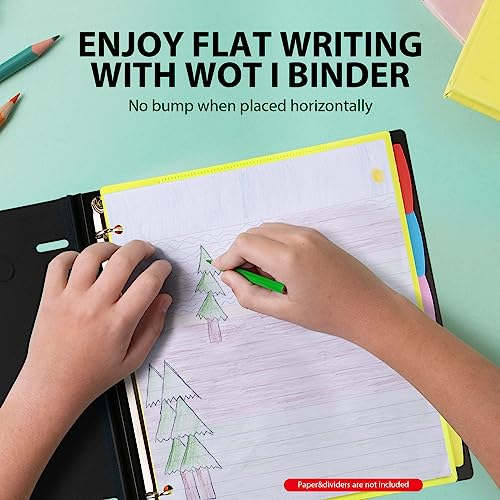 Image of WOT I 4-Pack Telescoping 3 Ring Binder(0.75 inch), Expandable Flexible Binder - Patented Design for Easy Portability, Holds 8.5 inchx11 inch Paper, for School, Office&Home Organization, Black