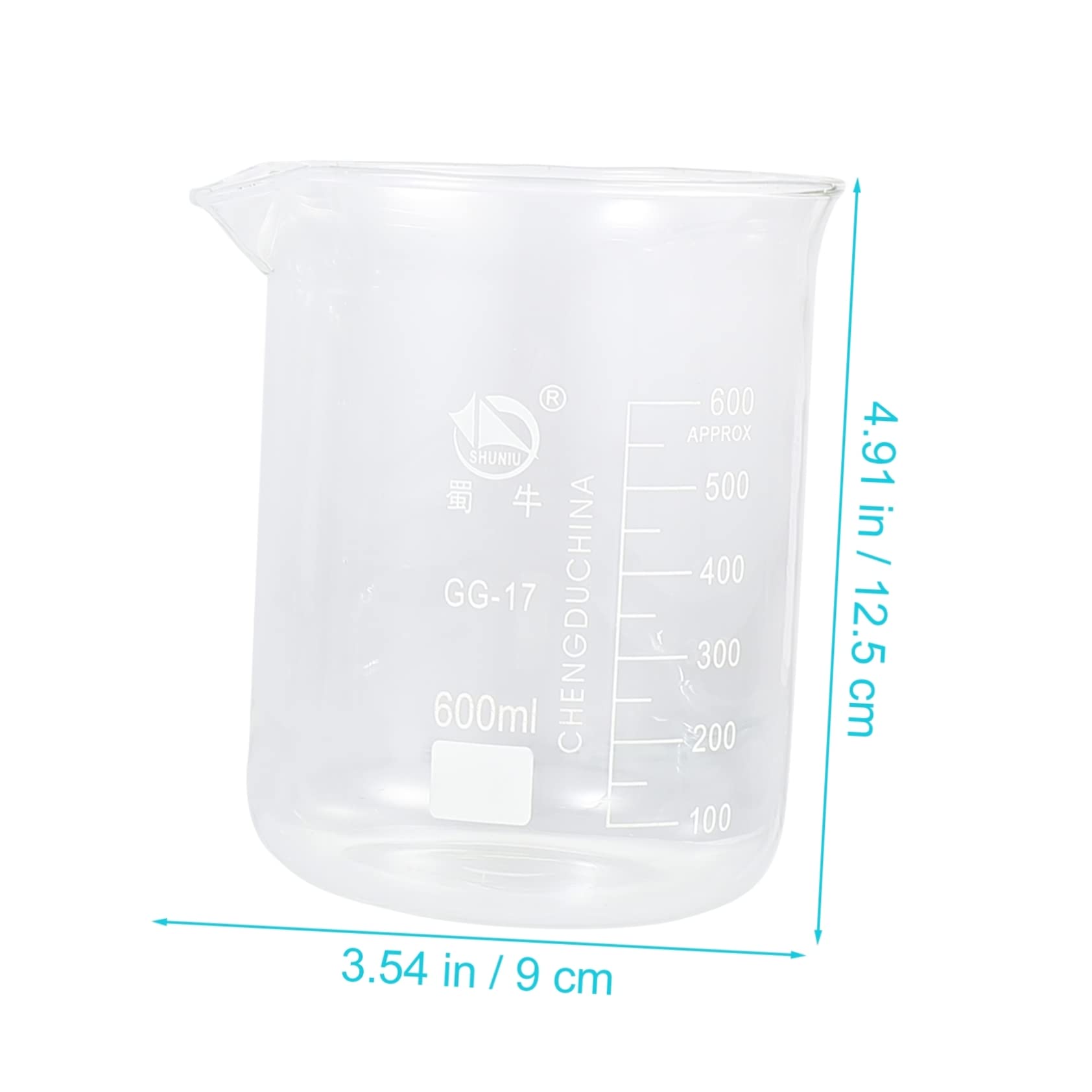 Unomor High-temperature Resistant 5pcs Graduated Beakers Measuring Cups Science