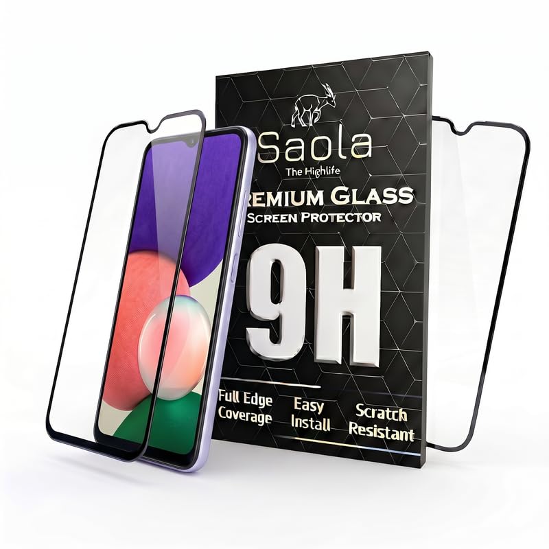 Image of Saola HD+ Oleophobic Tempered Glass Screen Protector For Samsung Galaxy F42 5G (Pack Of 2) with Free Installation Kit. Full screen Coverage - 6.6 inch