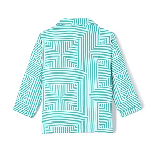 Image of Girls Premium Cotton Full Sleeves Printed Nightsuit Set | Collar Style Night Dress for Girls | Soft & Breathable Pajama Set | Trendy Kids Sleepwear & Nightwear
