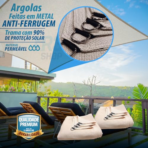 Lona Tela Toldo Sombra Garagem Cobertura Pergolado Sombreamento Piscina Shade Jardim 90% Trama Sol S