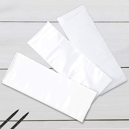 Miniatura 9 de Meetory 50 unidades de 13.5 x 4.9 pulgadas para placa de identificación transparente, autoadhesivas, de plástico transparente, para escritorio,