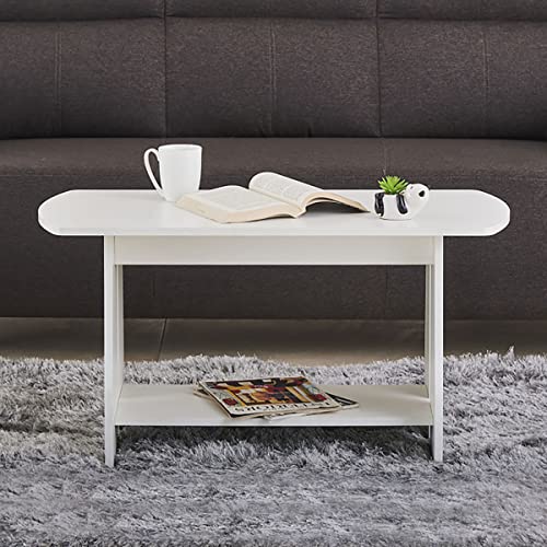 Image of Home Centre | Helios Reynan | Engineered Wood | Center Table | Coffee Table | White | 1 Year Warranty