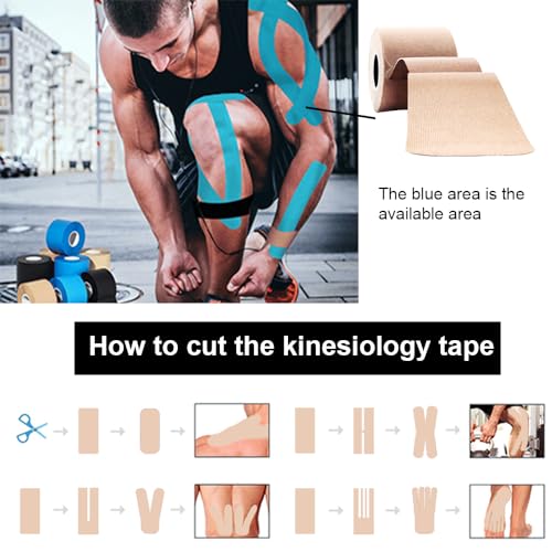Generic Kinesiology Tape for Physical Therapy Sports Athletes – Latex Free Elastic, 16ft Water Resistant Kinetic Uncut Kinesiology Tape for Knee Pain, Elbow & Shoulder Muscle, Black - Thumbnail 4