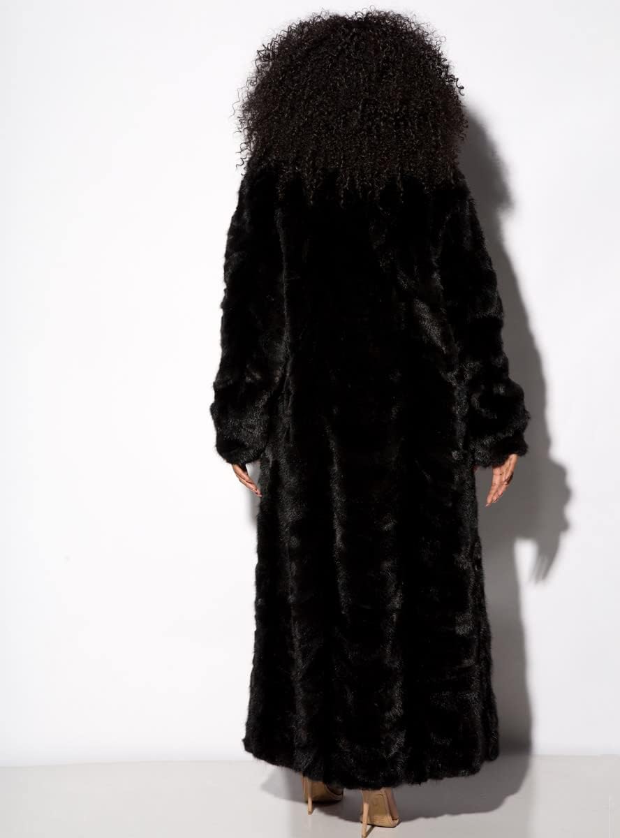 Henig Furs Full Length Mink Fur Coat with Shawl Collar and Bracelet Cuffs