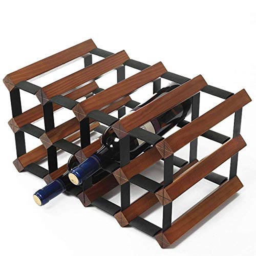 Soporte para botellas de vino de madera sólido 6 botellas miniatura 1