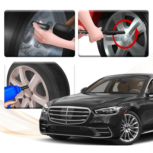 Image of 7 Spline Lug Nut Socket Spline Lug Nut Key, Wheel Lock Key Fuel Rim Nuts Lock Removal for 7Spline Wheel Nuts and 21mm 13 /16 Inch & 22mm 7 /8 Inch Hex Wrench Tuner Lugnuts Tool