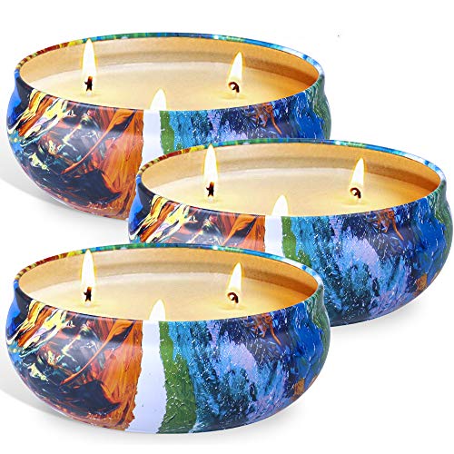 OFUN Citronella Candles Outdoor, Large Scented Candle for Home 100% Natural Soy Wax, 80 Hours Burn Time for Patio Camping, Garden, BBQ (3Pack,14.5 oz x 3)