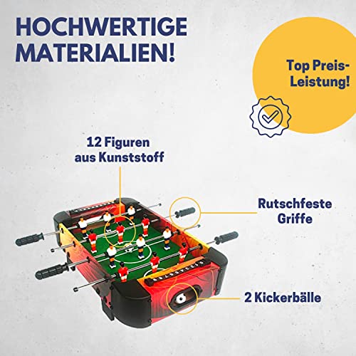 Best Sporting Mini Tischkicker Kinder Goal in 53 x 31 cm I Kickertisch klein für das Tischfussball Kinder Match I Mini Kicker Tischfussball mit 12 Spielern & 2 Bällen I Mini Football Game – Bild 4