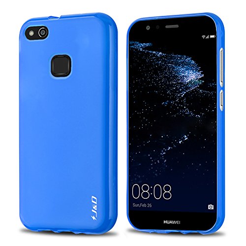 J&D Case Compatible for Huawei P10 Lite Case, Drop Protection Slim Cushion Shock Resistant Protective TPU Slim Case for Huawei P10 Lite Bumper Case, Blue