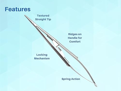 Miniatura 6 de ARTMAN INSTRUMENTS 3 piezas Castroviejo soporte de aguja recto de 5.5 pulgadas con cerradura | Soporte de aguja quirúrgico ortopédico dental con