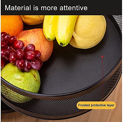 Estante giratorio 360 de cocina móvil con cestas de frutas rodantes y organizador multicapa 5