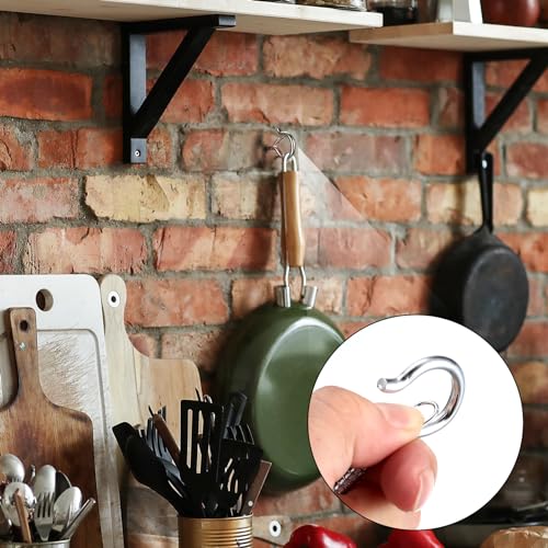 20 Stück Schraubhaken, Deckenhaken, Hakenschrauben mit Sicherung, Wandhaken zum Schrauben, Haken mit Gewinde zum Aufhängen Pflanzenkörben, Lichterketten, Dekoration, mit 1 Hakenschraubendreher