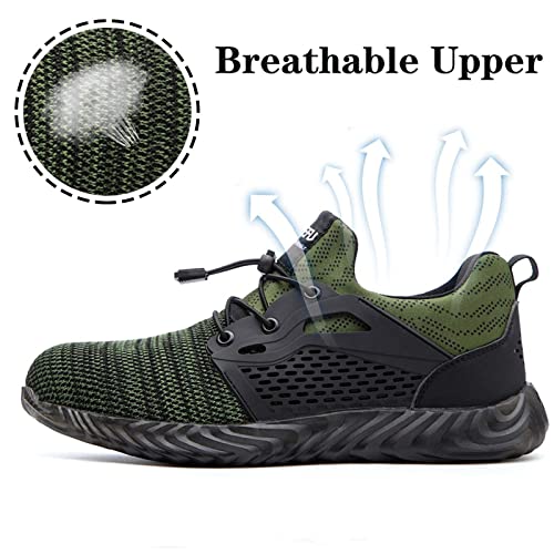 Image of SUADEX Steel Toe Shoes for Men Women Indestructible Steel Toe Sneakers Lightweight Work Safety Shoes Puncture Proof Composite Toe