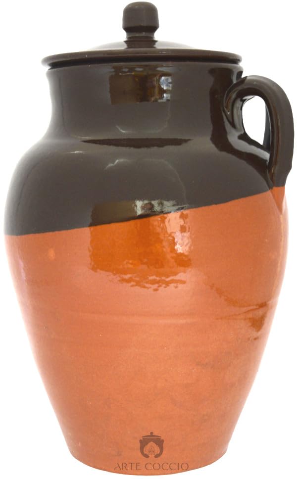 Colì Maioliche e Terrecotte dal 1650 Pignata Rustica Con Coperchio Terracotta, Marrone Altezza Altezza 25
