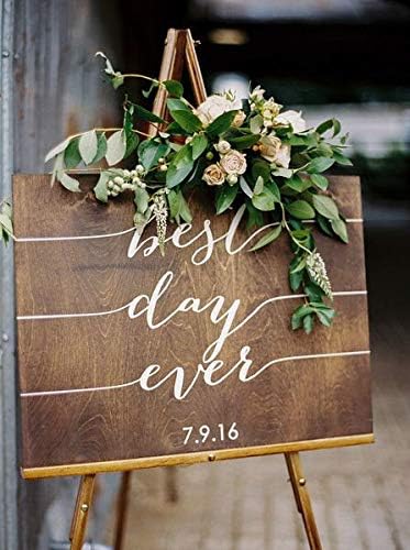 Cartel de bienvenida de madera para boda, personalizable con nombres de  pareja y fechas, para decoración de boda, recibimiento, el mejor día de la  vida, letrero rústico de bienvenida para boda :