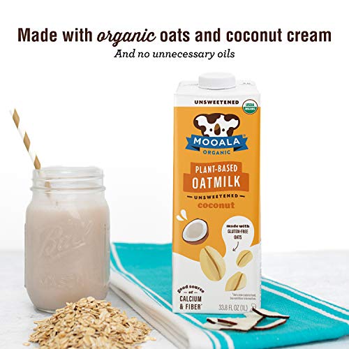 Mooala - Organic Coconut Oatmilk, Unsweetened 32oz (Pack of 6) - Shelf-Stable, Non-Dairy, Gluten-Free, Vegan & Plant-Based Beverage with No Added Sugar - Thumbnail 4