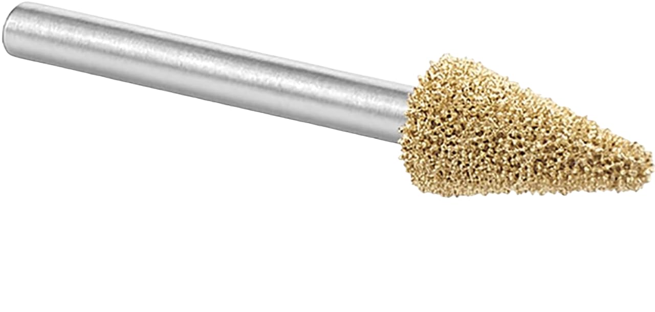 Kutzall Original Taper Rotary Burr, 1⁄8" Shaft, Fine - Woodworking Attachment for Dremel, Foredom, DeWalt, Milwaukee. Abrasive Tungsten Carbide, 1⁄4" (6.3mm) Head Dia. X 1⁄2" (12.7mm) Length, T-14-EG