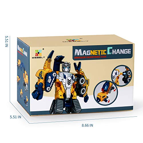 Image of MIEBELY 5 in 1 Magnetic Transforming Robot Toys for Kids Ages 3-6