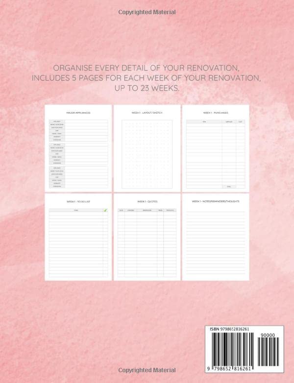Loft Conversion Renovation Planner: Week By Week Home Improvement Organiser | Record All Details Of Your House Project - For Decorating, Conversions, ... Track Expenses, Quotes, Progress & Much More image 2